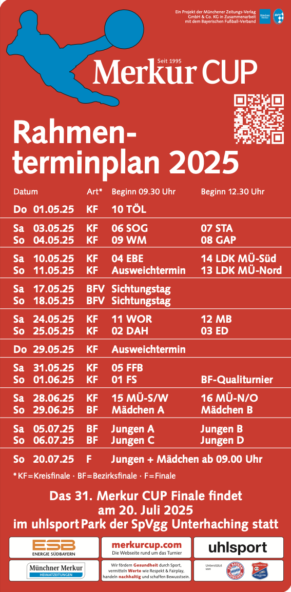 Merkur CUP Rahmenterminplan 2025