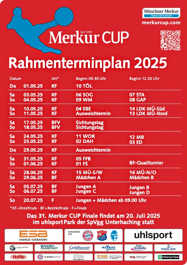 Merkur CUP Rahmenterminplan 2025