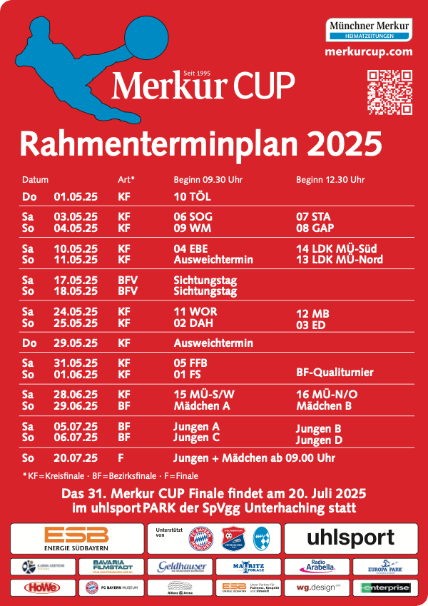 Merkur CUP Rahmenterminplan 2025